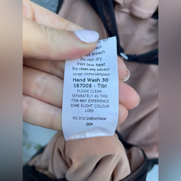 House of CB Dresses House Of Cb Tibi Black Mesh Beige Layered Cut